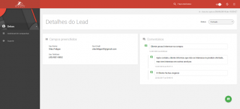 Ferramentas e recursos da franquia - PEF - Detalhe do Lead