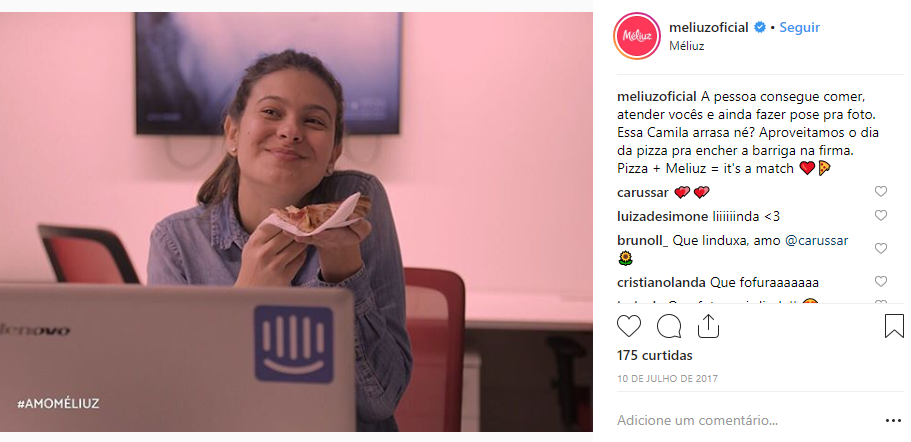 Exemplo de post no Instagram que gera humanização