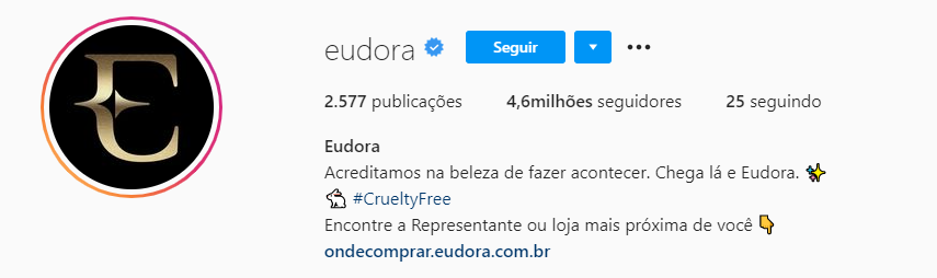 Bio do Instagram: Eudora